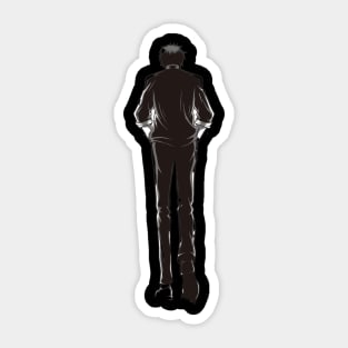 cool man walk view back illustration Sticker